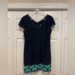 Vineyard Vines Structured Navy/Teal Dress